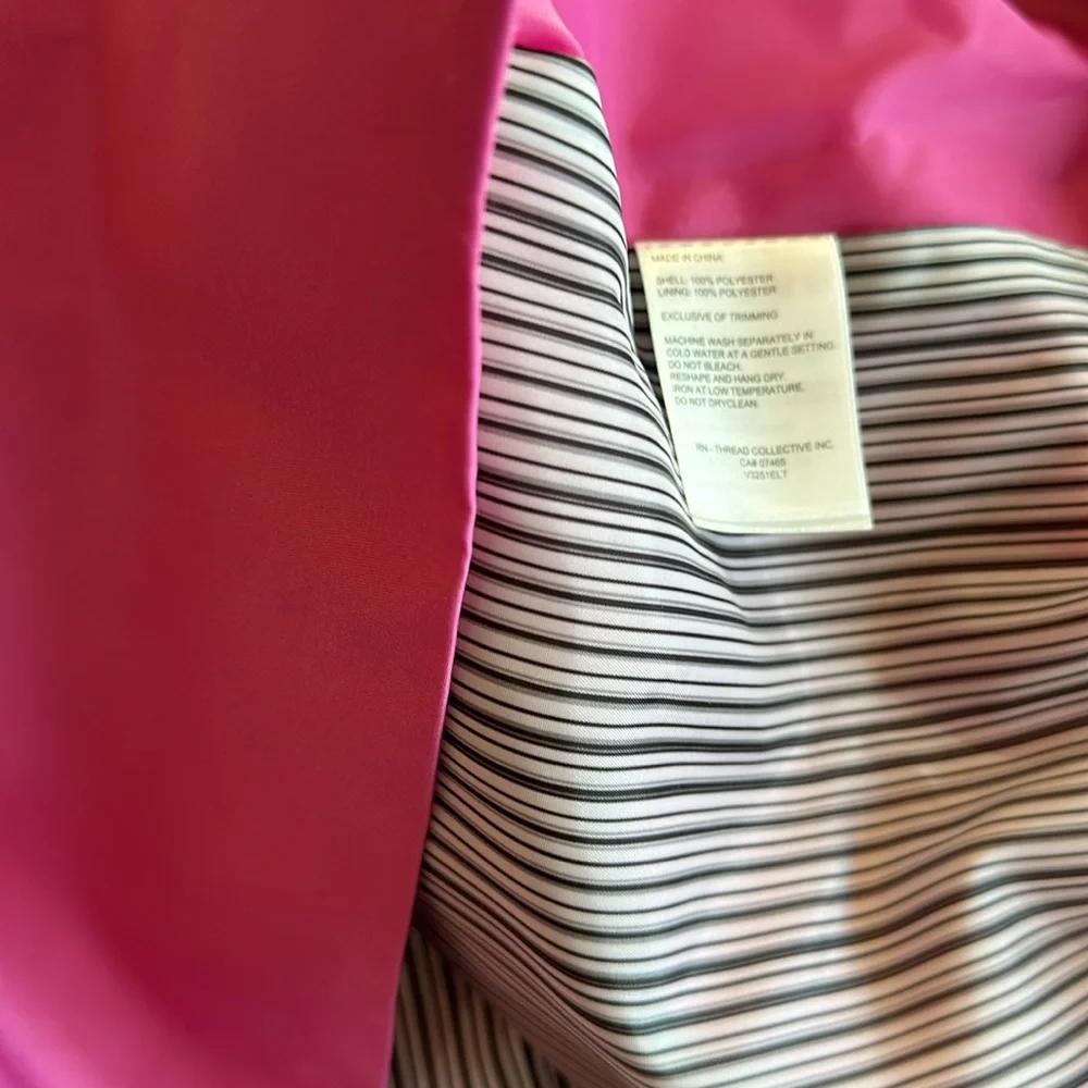 NWT Ellen Tracy Double-Breasted Raincoat In Color Fuchsia